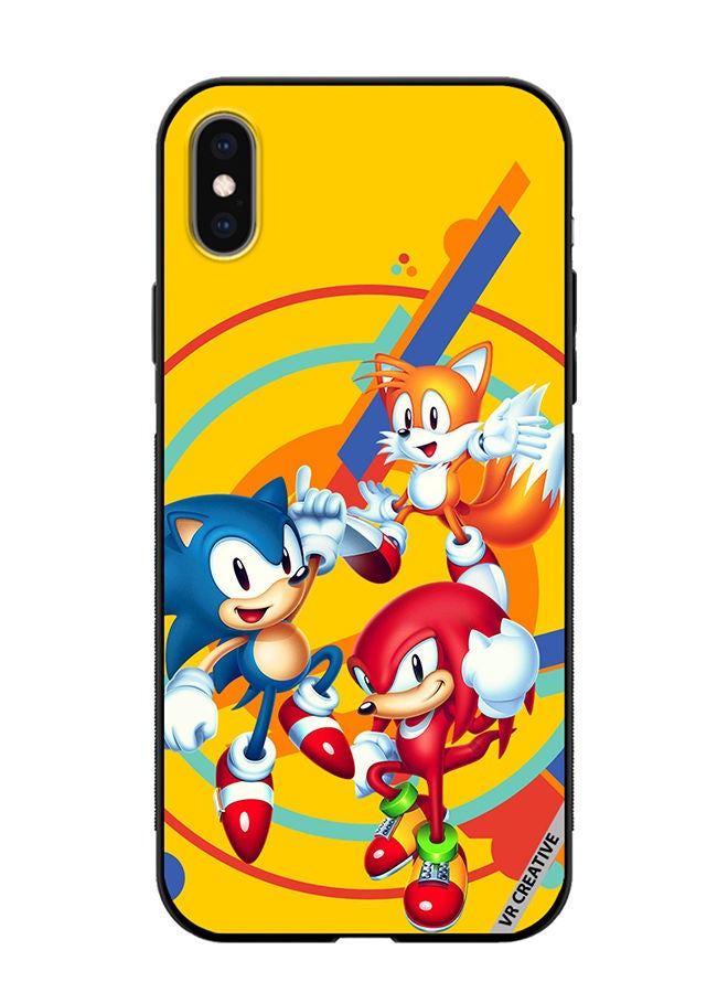 VR CREATIVE غطاء حماية لجهاز آبل آيفون X/XS بتصميم سونيك متعدد الألوان - Image 1