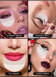 KHAJUL 100-Piece Professional Eyeshadow Pads Stencils Lint Free Under Eye Pads Eyeshadow Patches For Eyelash Extensions/Lip Makeup  - Image 4