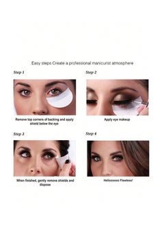 KHAJUL 100-Piece Professional Eyeshadow Pads Stencils Lint Free Under Eye Pads Eyeshadow Patches For Eyelash Extensions/Lip Makeup  - Image 5