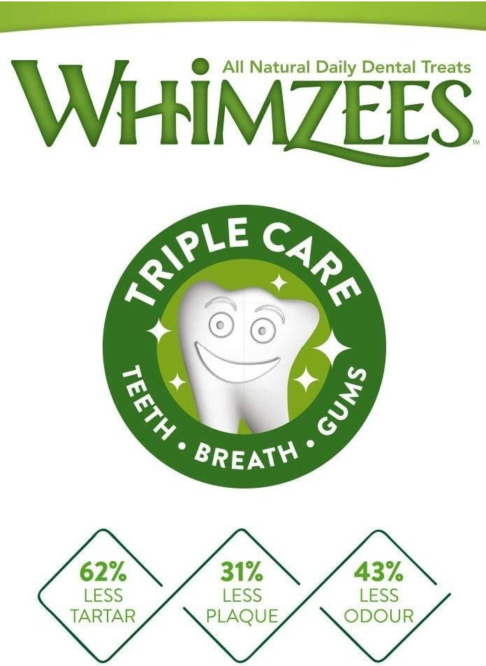 WHIMZEES - Natural Grain Free Dental Toothbrush 6Pc Star Large Mix Brown 360g - Image 1