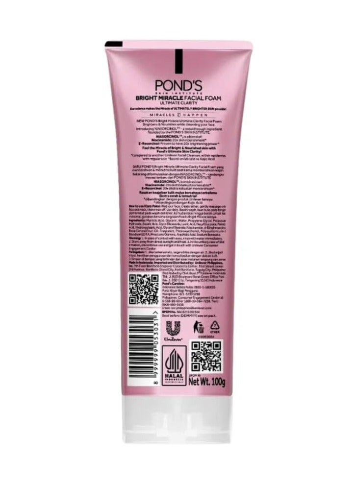 Pond's Bright Beauty Spot Less Glow Serum Facial Foam 100g - Image 2
