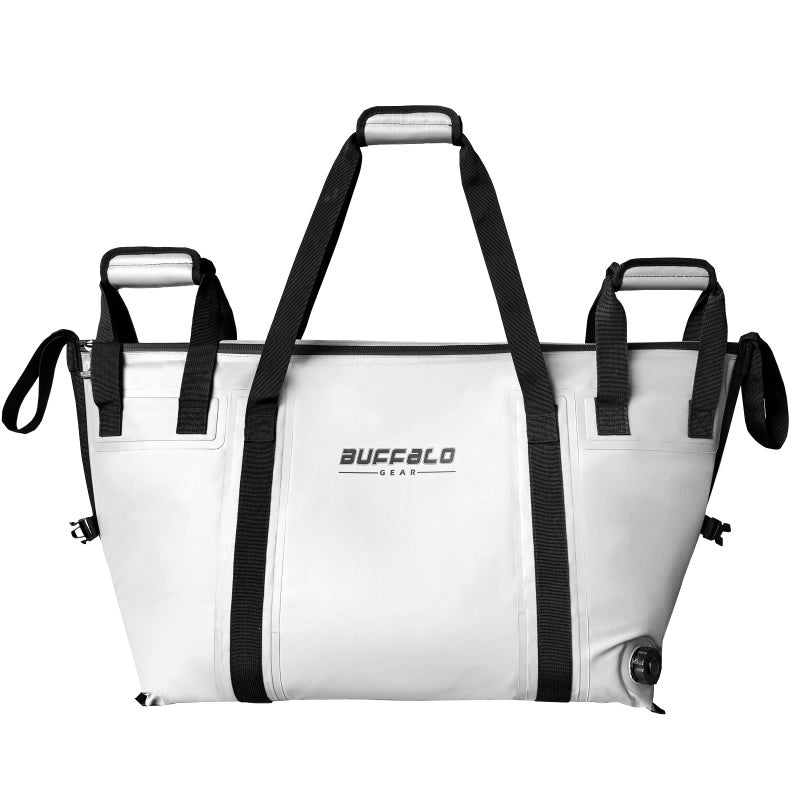 Buffalo Gear Insulated Fish Bag Cooler Flat Bottom-55L Fishing Cooler Wateroproof Fish Kill Bag (White) - Image 1