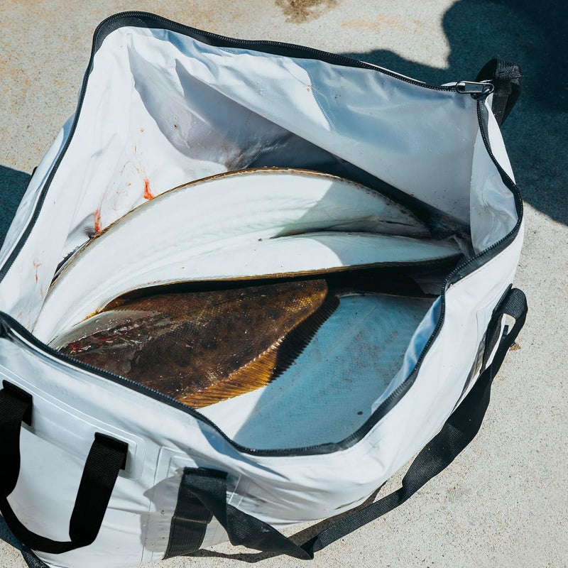 Buffalo Gear Insulated Fish Bag Cooler Flat Bottom-55L Fishing Cooler Wateroproof Fish Kill Bag (White) - Image 2