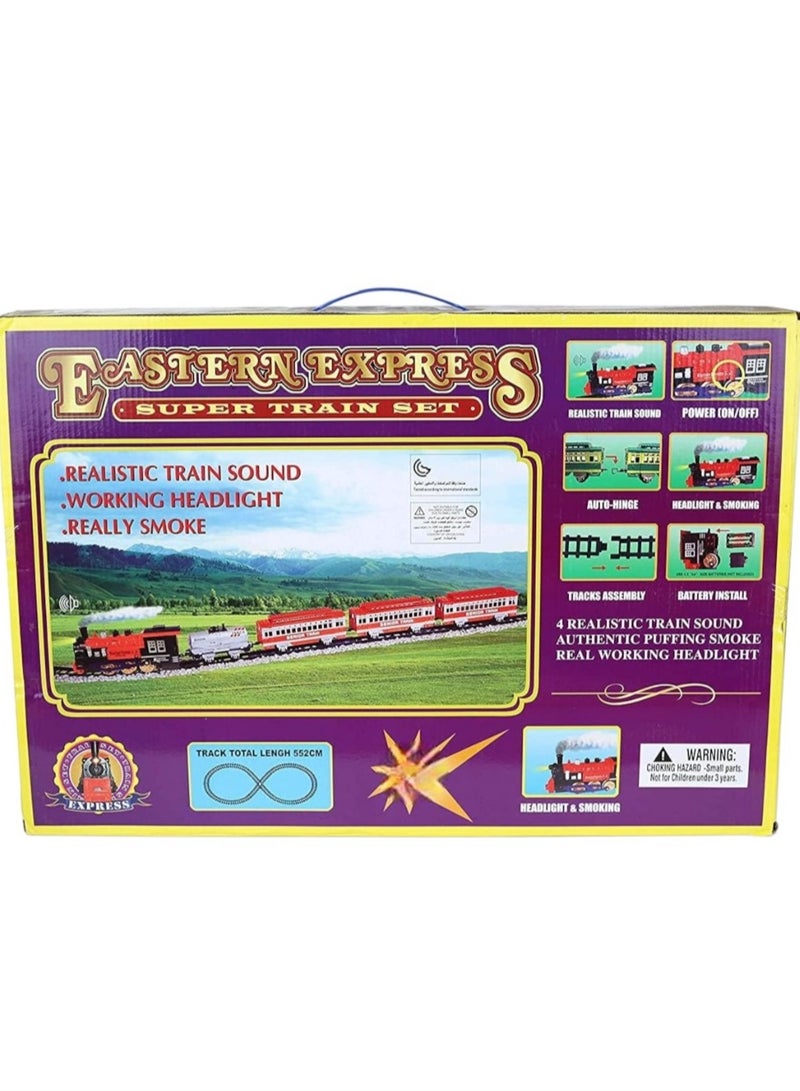 Toy Box Train Track Set With Battery Operated Train DIY Toy Set For Kids Locomotive Railway Set 23 Pcs - Image 2