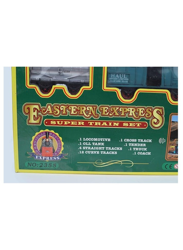 Toy Box Train Track Set With Battery Operated Train DIY Toy Set For Kids Locomotive Railway Set 23 Pcs - Image 3