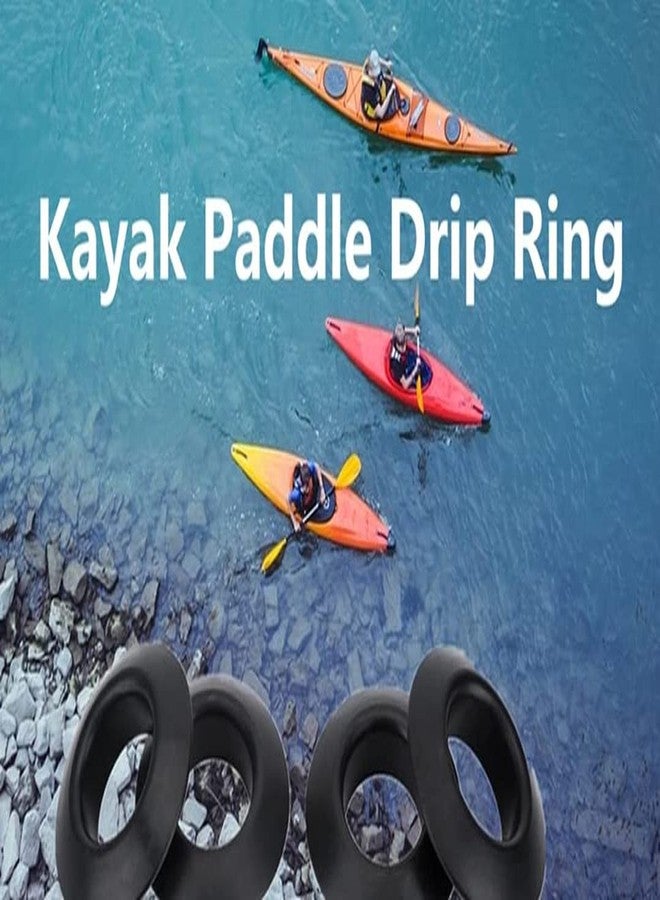 Lorsum 4Pcs Kayak Paddle Drip Rings, Rubber Canoe Paddle Drip Ring, Universal Fit Your Kayak Paddle Shaft, Paddle Accessories Replacement - Image 5