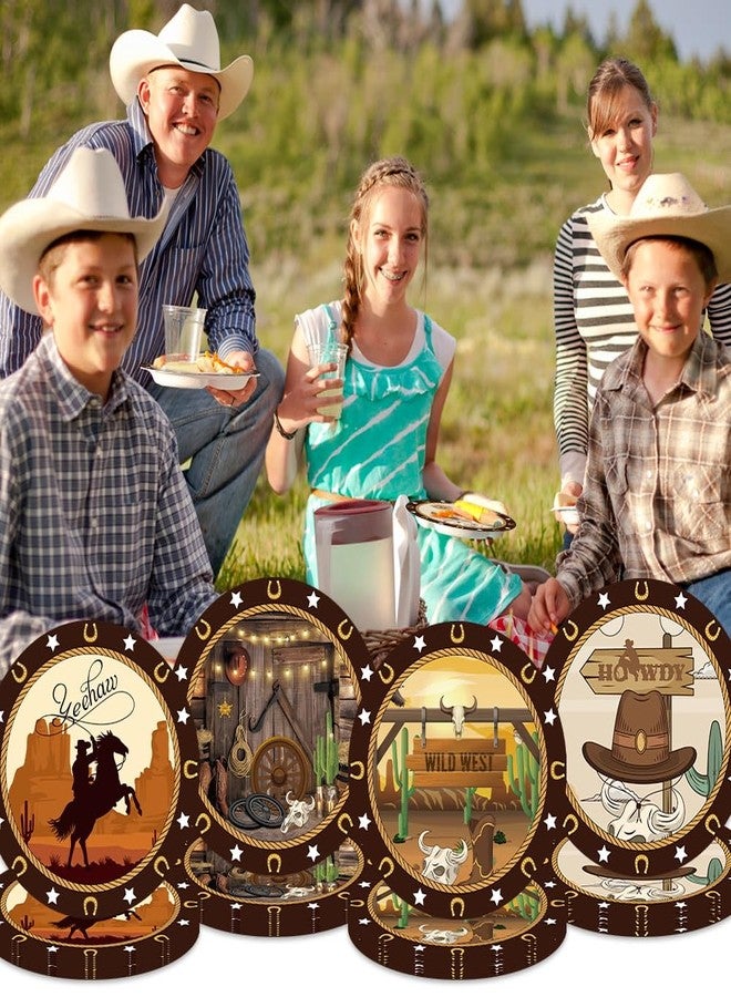 Crazy Night 48 Pcs Western Rodeo Paper Plates - 9",Cowboy Birthday Party Decorations, Howdy Cowgirl Supplies, Yeehaw Western Baby Shower Favors, Wild West Theme Tableware - Image 3