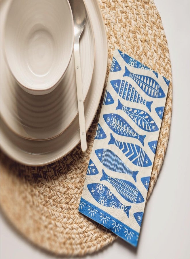 Karma, Woven Napkin Holder with Paper Napkin Set, Fish - Image 3