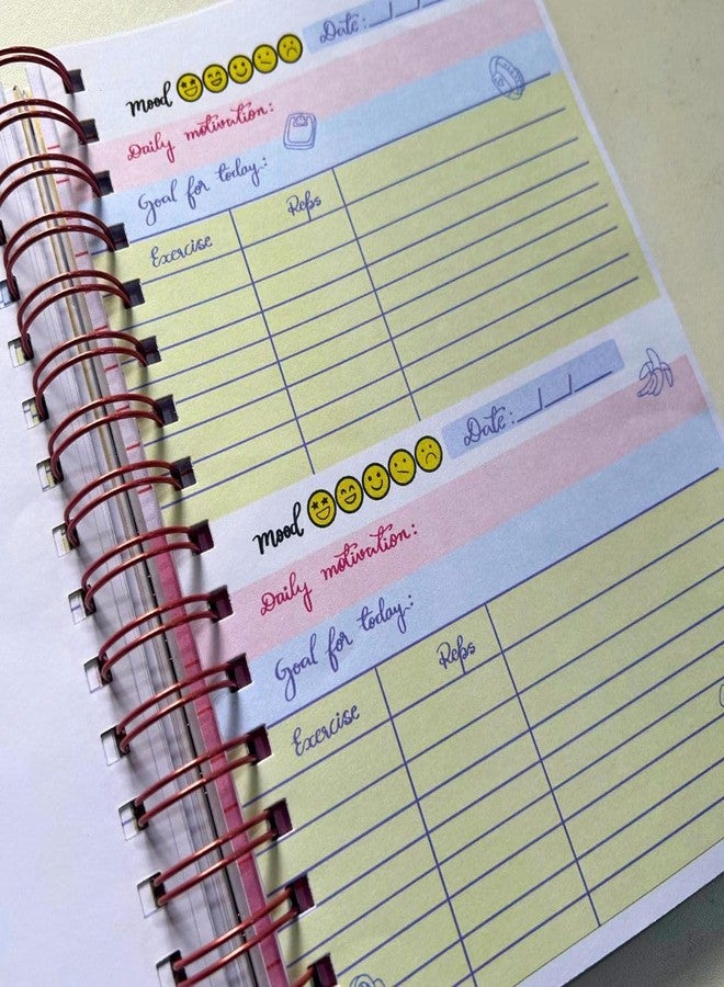 Bop Canvases 3-Month Fitness Journal - Workout & Progress Tracker for Daily Exercise, Habit Building & Health Goals - 96 Pages, A5 Size, Undated Gym Planner for Men & Women | Work for it - Image 3