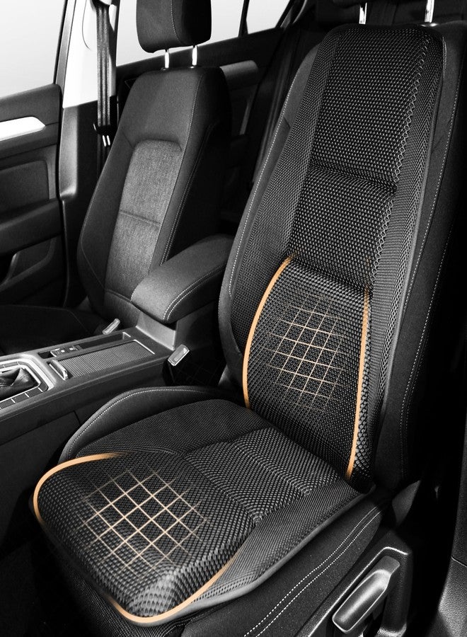LARROUS car seat Cushion - Ergonomic Memory Foam car seat pad - Relief Back Pain and Comfort for Long Drives - Cushion Set for Truck/car/Bus (Black) - Image 1