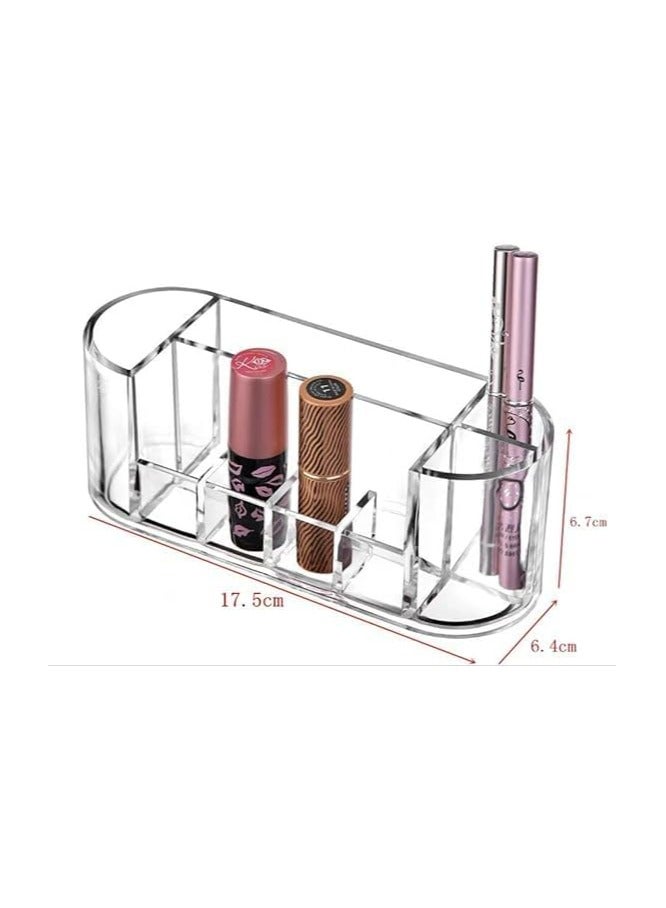 منظم حامل الميكب وفرش المكياج بتصميم شفاف مصنوع من الاكريليك - Image 3