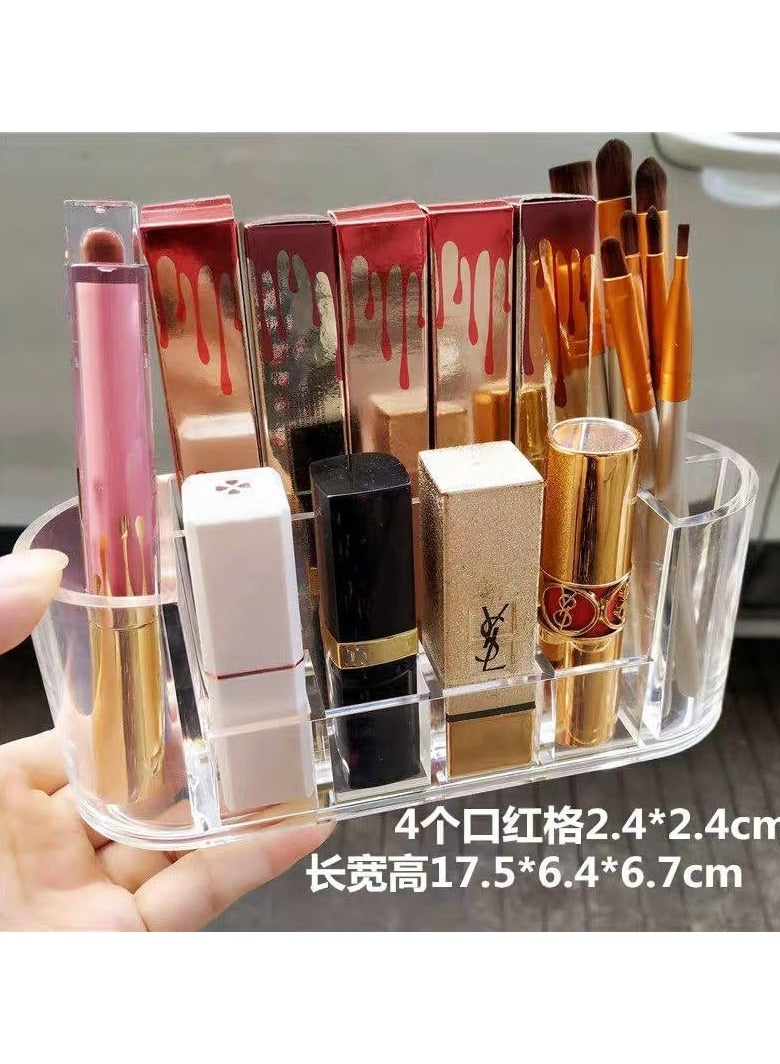 منظم حامل الميكب وفرش المكياج بتصميم شفاف مصنوع من الاكريليك - Image 4