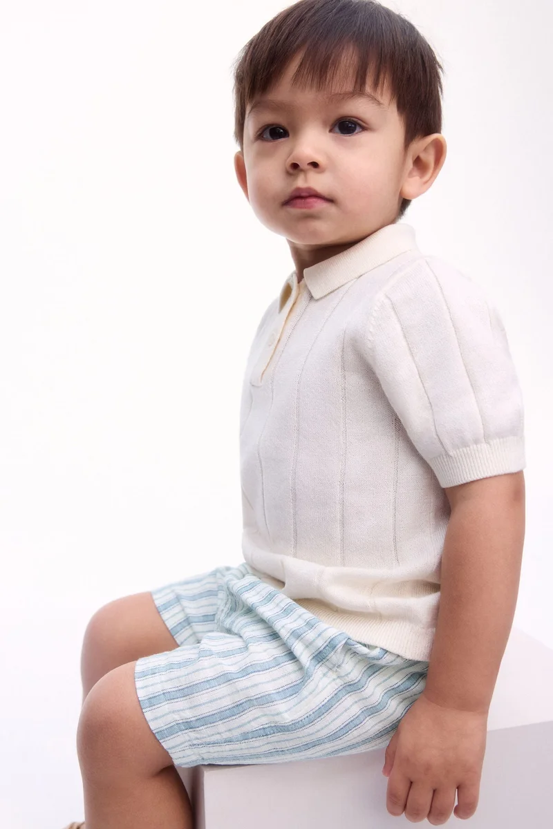 اتش اند ام شورت من مزيج الكتان