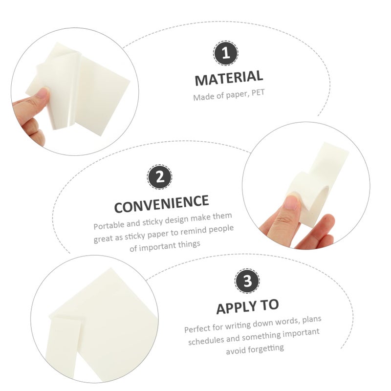 Clear Adhesive Notes Memo Stickers Smooth Writing Surface for School Office Scrapbooking Planning - Image 5