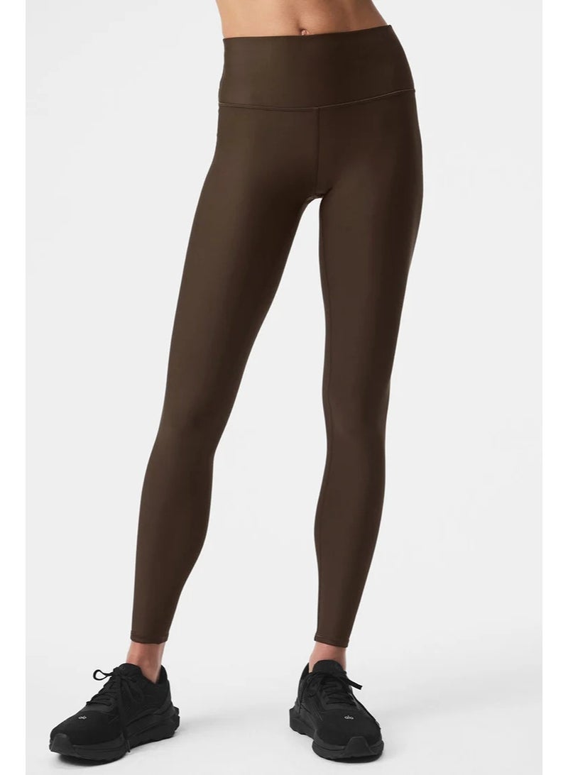 ALO Yoga High-Waist Airlift Leggings, Buttery Soft Tummy Control Yoga Pants for Women, Non-See-Through Workout Leggings - Brown - Image 1