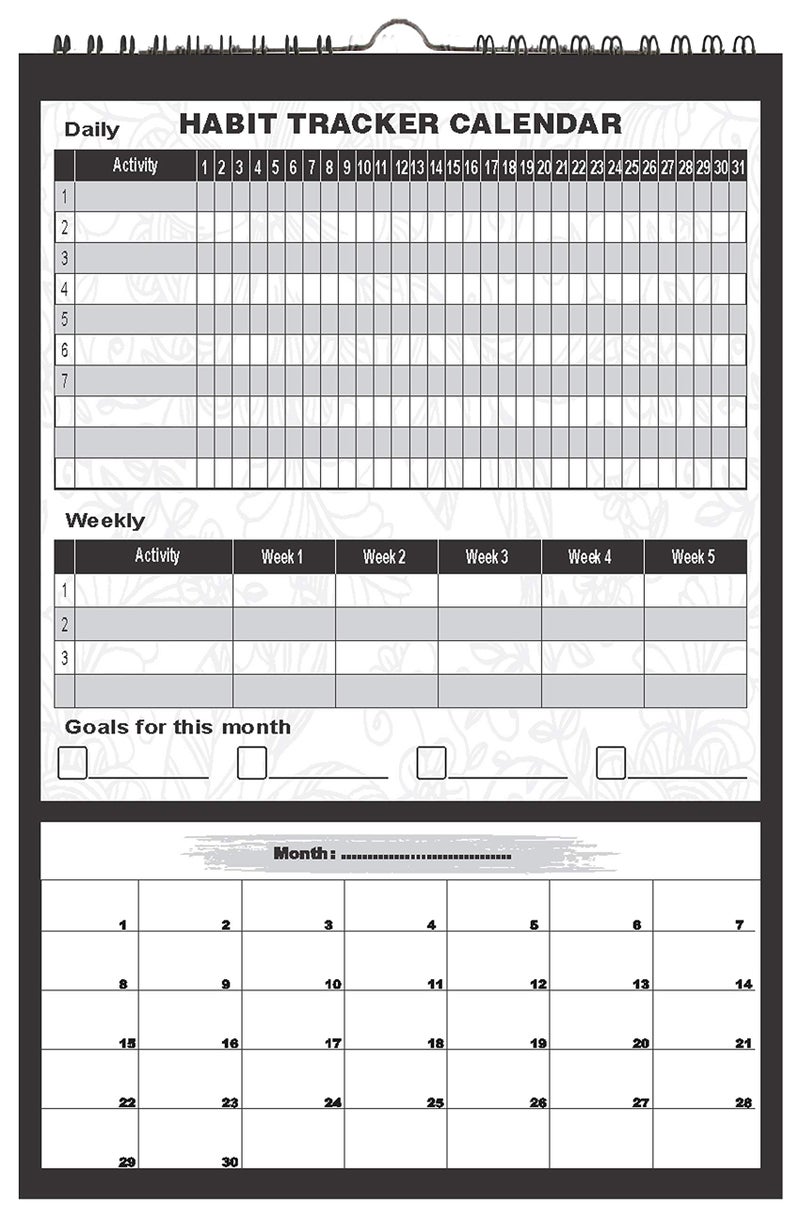 AccuPrints® Any Year Wall Calendar For Wall For Habit Planner Office Home Table Hanging Kids All Year Students School Gift Girls Room Living Room - Image 2