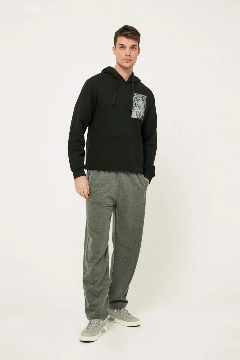 FullaModa Text Printed Sweatpants with Zipper Pocket