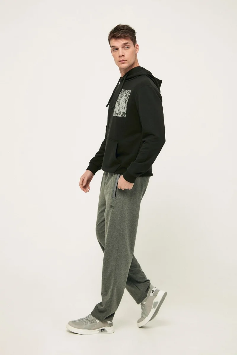 FullaModa Text Printed Sweatpants with Zipper Pocket
