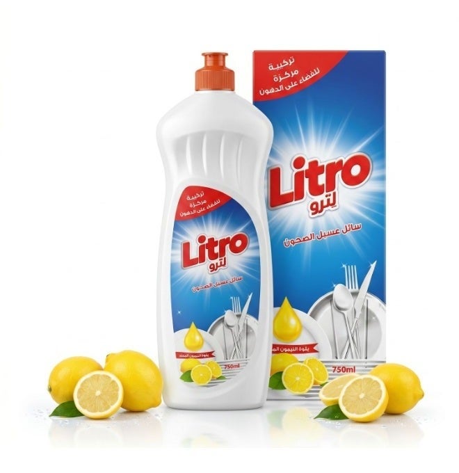 Litro Cleaner Dishwasher Liquid Lemon 750ml – Concentrated Dish Soap for Grease Removal, Powerful Dish Washing Liquid, Kitchen Cleaning Soap - Image 1