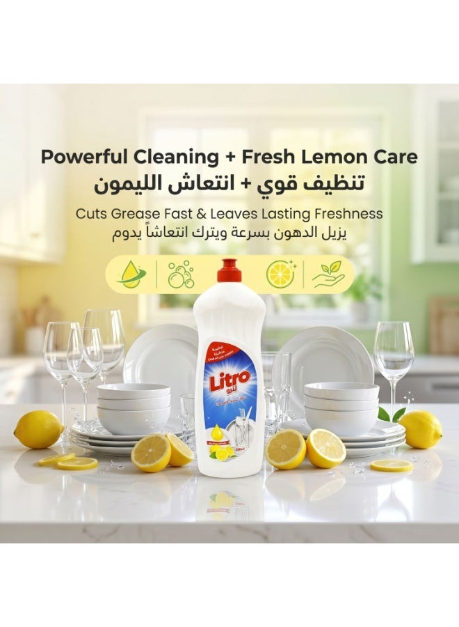 Litro Cleaner Dishwasher Liquid Lemon 750ml – Concentrated Dish Soap for Grease Removal, Powerful Dish Washing Liquid, Kitchen Cleaning Soap - Image 2