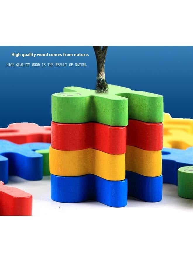 Wang 16 Pieces,Wood Balance Building Blocks Stacking Games Toys for Kids Children Toddlers Preschool Boys and Girls Learning Educational Fine Motor Skill Toy 3D Wooden Assembled 4 Color - Image 5