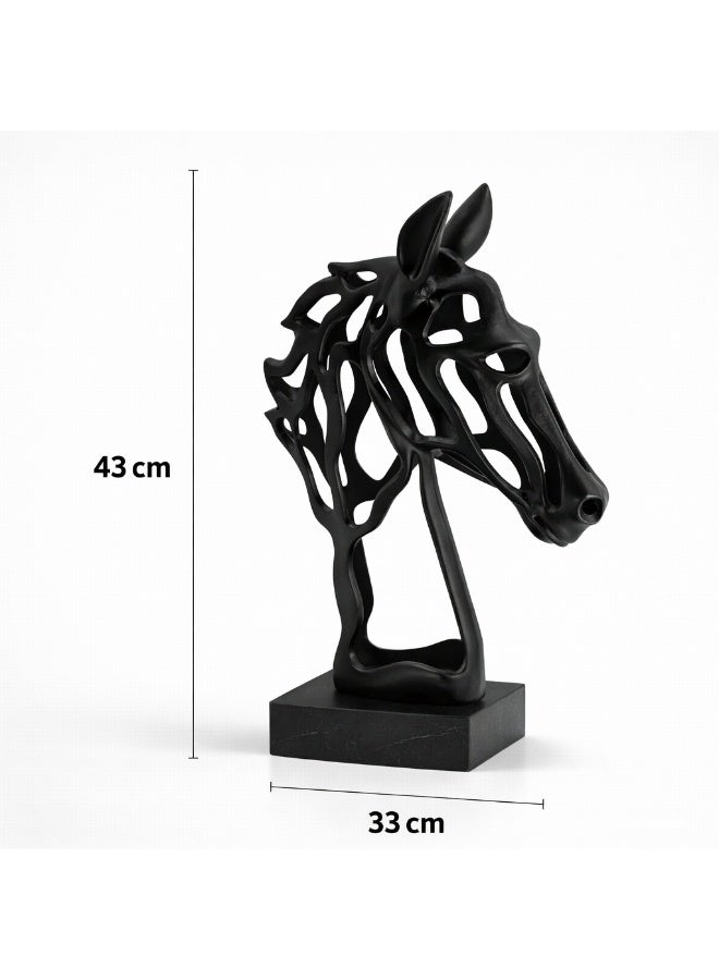Black Abstract Horse Head Sculpture, Handmade Home Decor - Image 5