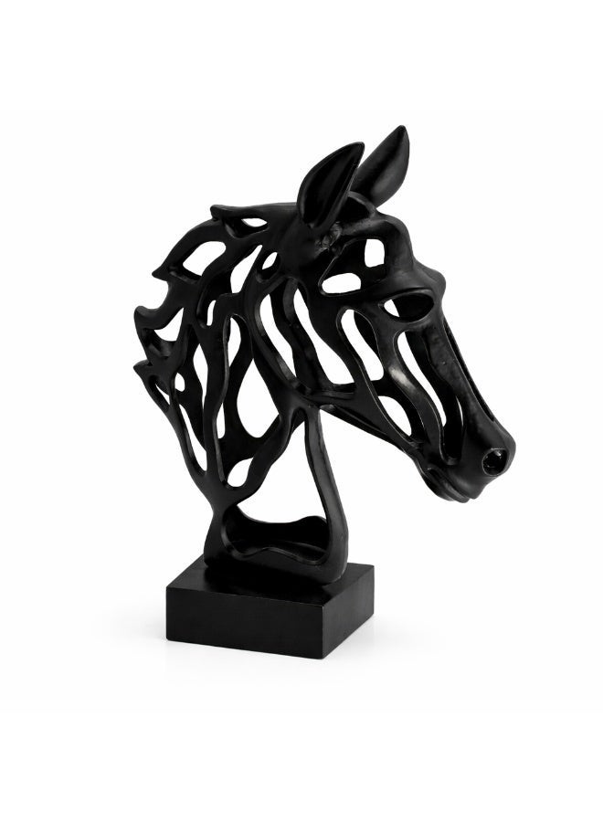Black Abstract Horse Head Sculpture, Handmade Home Decor - Image 2