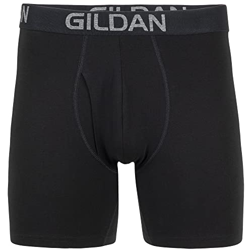 Gildan سراويل داخلية قطنية مريحة للرجال من جيلدان، عبوة متعددة، أسود/أزرق غامق/خطوط/أحمر غامق (5 قطع)، متوسط - Image 3