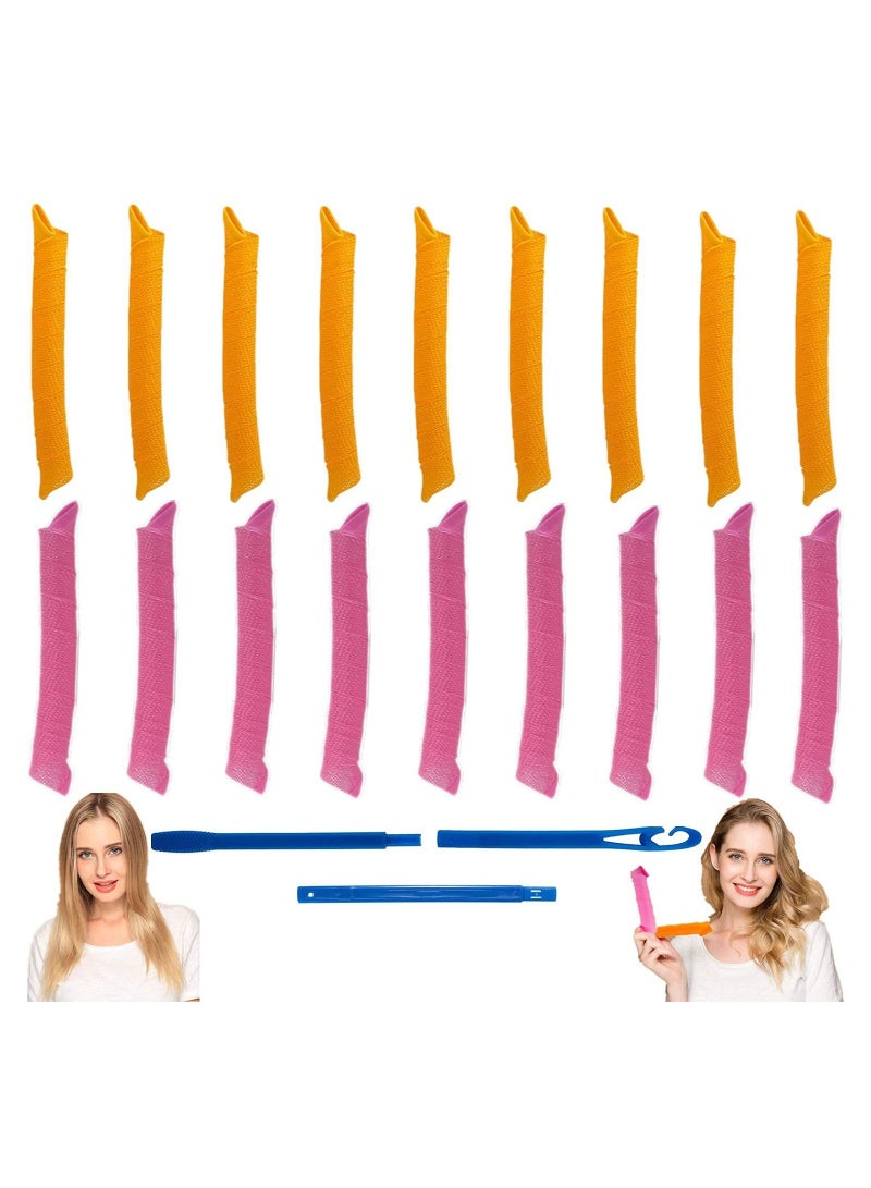 نيبمينينت Hair Curlers, No Heat Spiral Curls Styling Rollers Kit 18 Magic Curlers with 1 Hooks for Home Salon DIY, Extra Long Most Kinds of Hairstyles 55cm/21.65 - Image 1