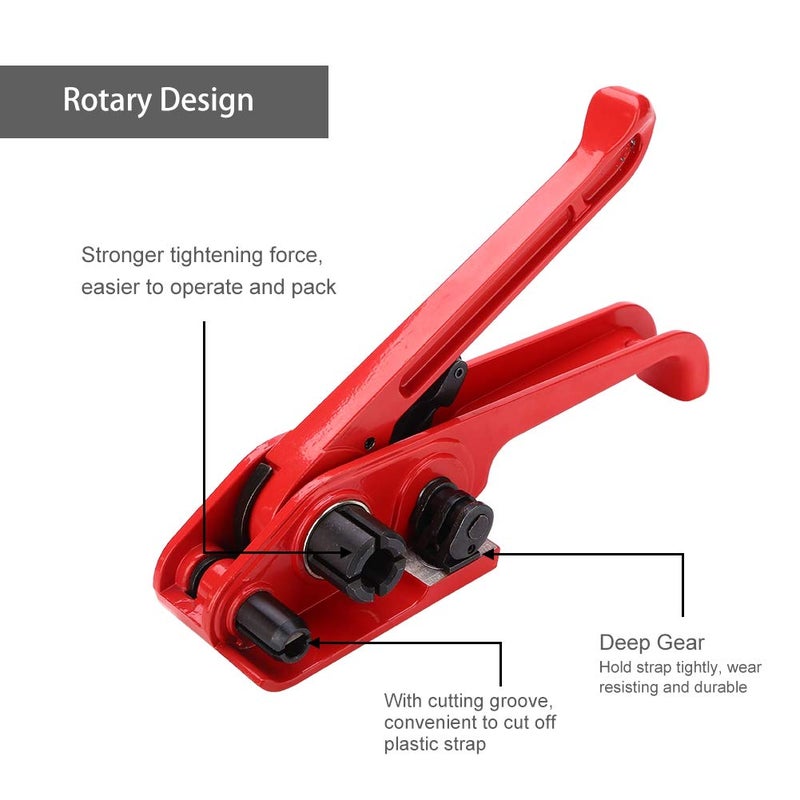 klarako Strapping Tool Kit, Strap Tensioner and Sealer Tool Set with Triangular Fixation Flexible Operation Desgin for PP and PET 0.47"to 0.75"(12-19mm) - Image 2