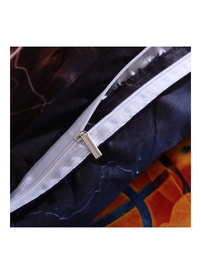 NIBEMINENT 3-Piece Basketball Design Pillow Case And Bed Cover Set Polyester Blue/Orange/Red - Image 5