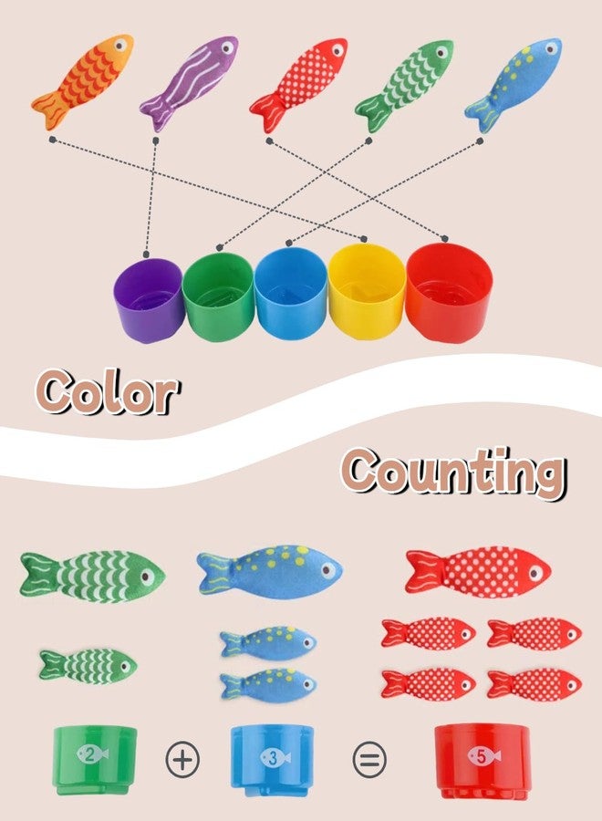 Hasviey Montessori Toys for 1 Year Old, Cloth Fishing Game for Toddlers 1-3 with Stacking Cups, Baby Boy Girl First Birthday Gift, Color Sorting | Number Counting | Shape Learning - Image 5