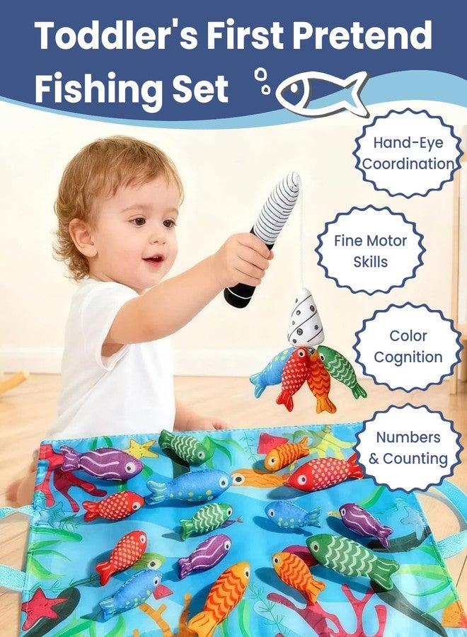 Hasviey Montessori Toys for 1 Year Old, Cloth Fishing Game for Toddlers 1-3 with Stacking Cups, Baby Boy Girl First Birthday Gift, Color Sorting | Number Counting | Shape Learning - Image 3