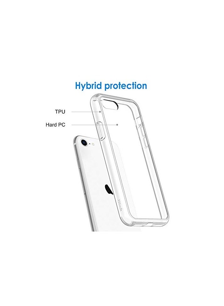 جي تيك حافظة JETech لهاتف iPhone SE 3/2 (إصدار 2022/2020)، مقاس 4.7 بوصة، غطاء ممتص للصدمات غير أصفر اللون، ظهر شفاف مضاد للخدش (شفاف) - Image 3