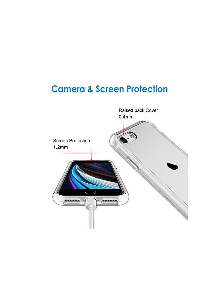 جي تيك حافظة JETech لهاتف iPhone SE 3/2 (إصدار 2022/2020)، مقاس 4.7 بوصة، غطاء ممتص للصدمات غير أصفر اللون، ظهر شفاف مضاد للخدش (شفاف) - Image 2