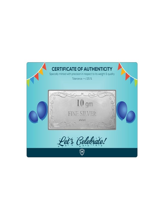 MAA SILVER Pure Silver 10 Grams Happy Birthday BIS Hallmarked Bar Perfect for Gifting (999 Purity)(10 Grams Silver) - Image 2