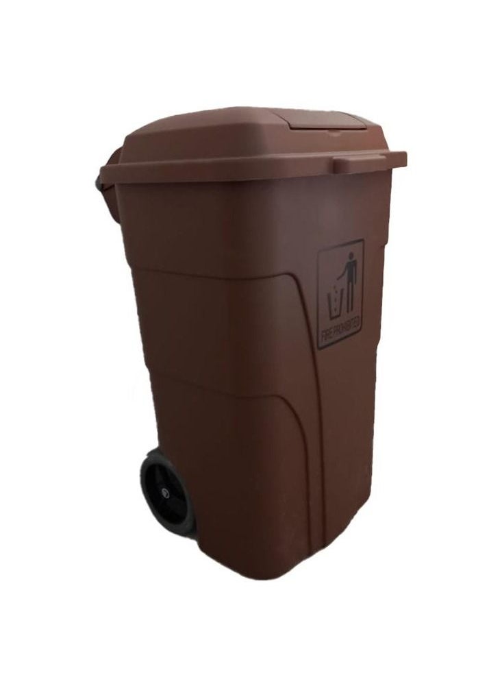 AKC High Quality Plastic Garbage Bin 120 Liters Brown 