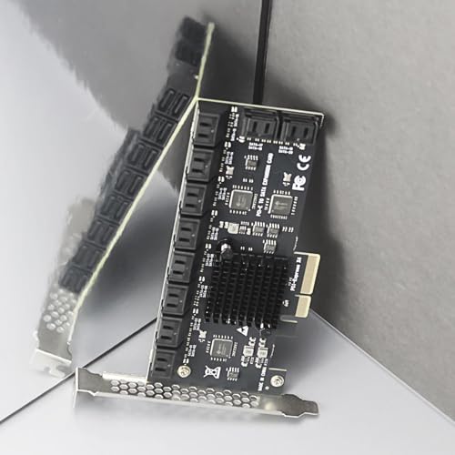 GLOTRENDS SA3220 20-Port PCIe X4 SATA Expansion Card, Compatible with Windows,Linux,Mac OS,NAS - Image 2