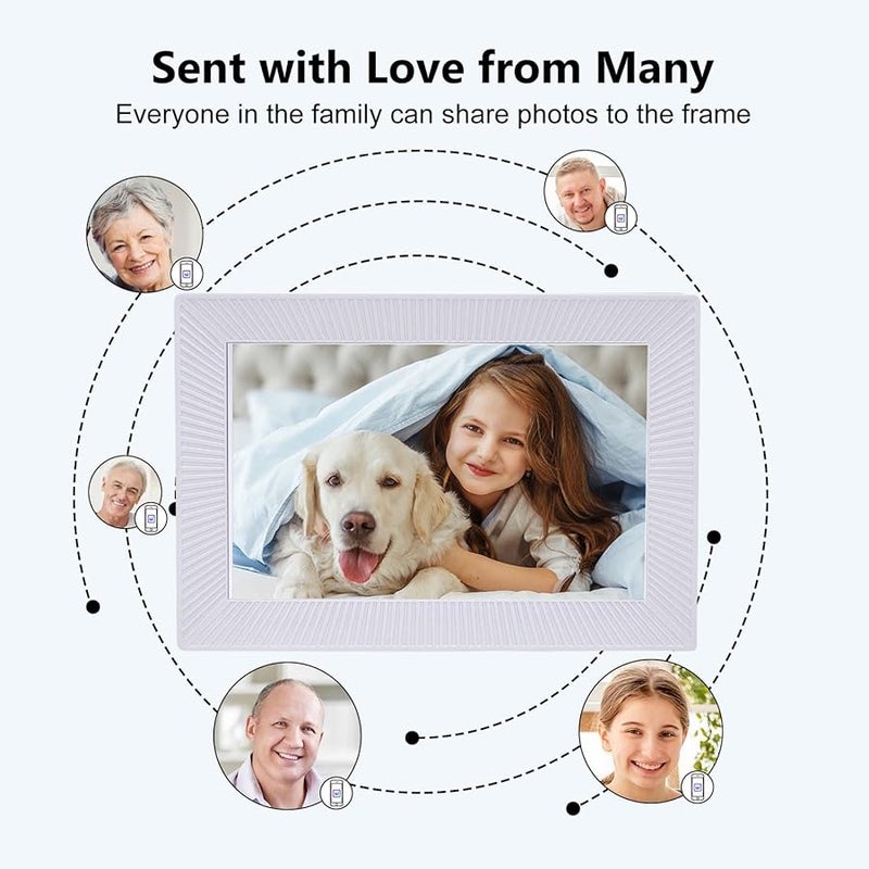 FTVOGUE 10.1 Inch WiFi Digital Picture Frame 32GB HD Touch Screen Auto Rotate US Plug - Image 4