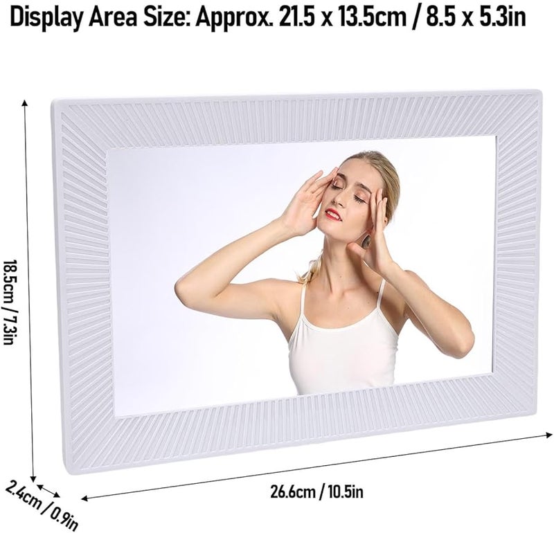FTVOGUE 10.1 Inch WiFi Digital Picture Frame 32GB HD Touch Screen Auto Rotate US Plug - Image 3
