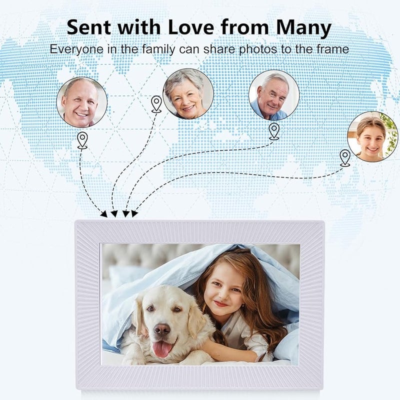 FTVOGUE 10.1 Inch WiFi Digital Picture Frame 32GB HD Touch Screen Auto Rotate US Plug - Image 5