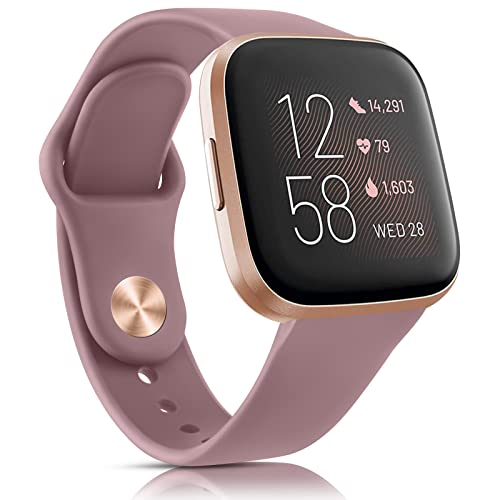 Tobfit Silicone Band for Fitbit Versa 2 Fitness Tracker, Soft Quick-Release Sport Strap for Fitbit Versa SE Fitness Tracker (Watch Not Included),Wristband with Metal Buckle for Men Women(Smoky Purple) - Image 2