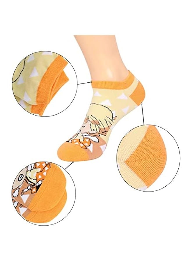 Anime Demon Slayer Ankle Socks 5 Pairs Low Cut Socks Cosplay No Show Socks For women men - Image 2
