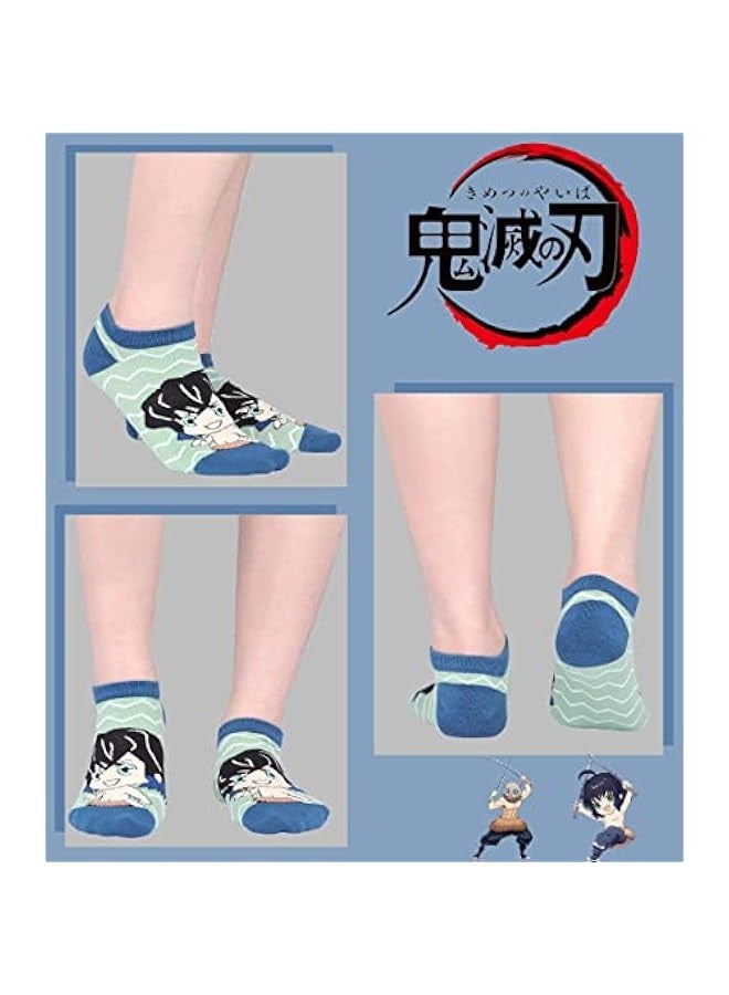 Anime Demon Slayer Ankle Socks 5 Pairs Low Cut Socks Cosplay No Show Socks For women men - Image 3