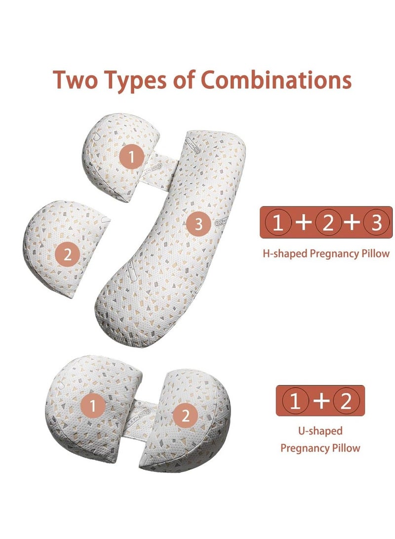 Pregnancy Pillows for Sleep, Wedge Soft Pregnancy Body Pillow with Detachable and Adjustable Pillow Cover, Maternity Pillow Support for Belly, Back, Legs, Hips (Pink)  - Image 2