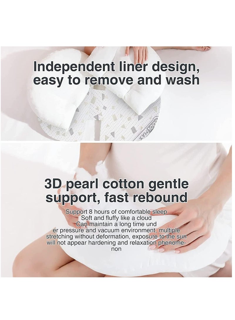 Pregnancy Pillows for Sleep, Wedge Soft Pregnancy Body Pillow with Detachable and Adjustable Pillow Cover, Maternity Pillow Support for Belly, Back, Legs, Hips (Pink)  - Image 5
