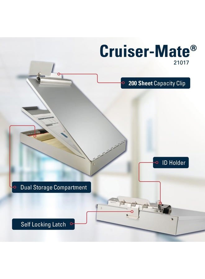 Saunders 21017 Recycled Aluminum Cruiser Mate Storage Clipboard – Lightweight, Heavy Duty, Dual Storage Paper Holder. Storage Clipboard, Silver - Image 3