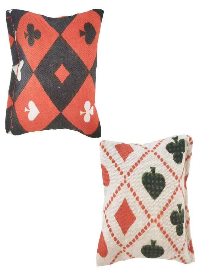 EMiEN 2pcs 1:12 Miniature Throw Pillows for Sofa Cushions,Miniature Ornament for DIY House Decoration on 1/12 Scale - Image 1
