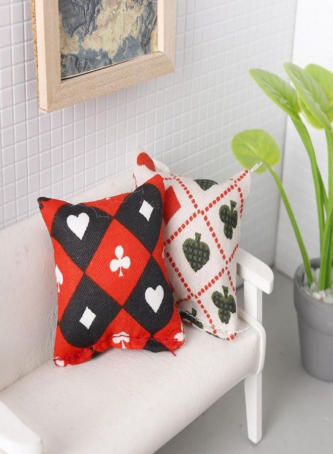 EMiEN 2pcs 1:12 Miniature Throw Pillows for Sofa Cushions,Miniature Ornament for DIY House Decoration on 1/12 Scale - Image 2