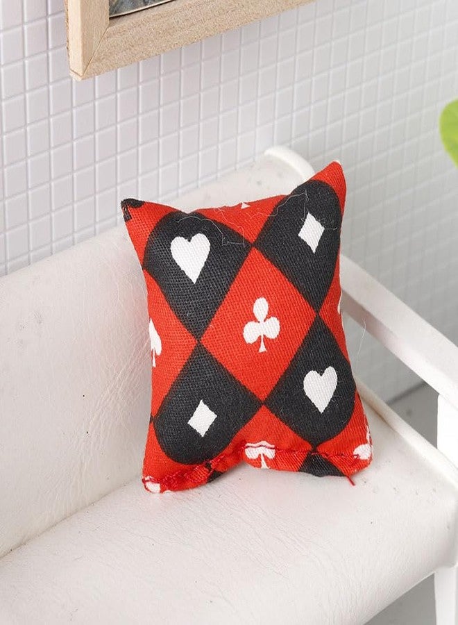 EMiEN 2pcs 1:12 Miniature Throw Pillows for Sofa Cushions,Miniature Ornament for DIY House Decoration on 1/12 Scale - Image 3